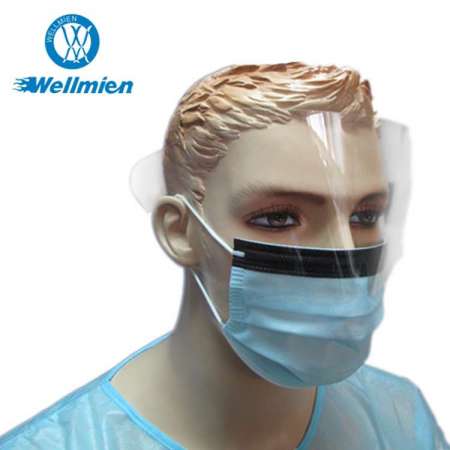 Fluid-resistant Surgical Mask With Fog-free Foam And Antiglare Eyeshield